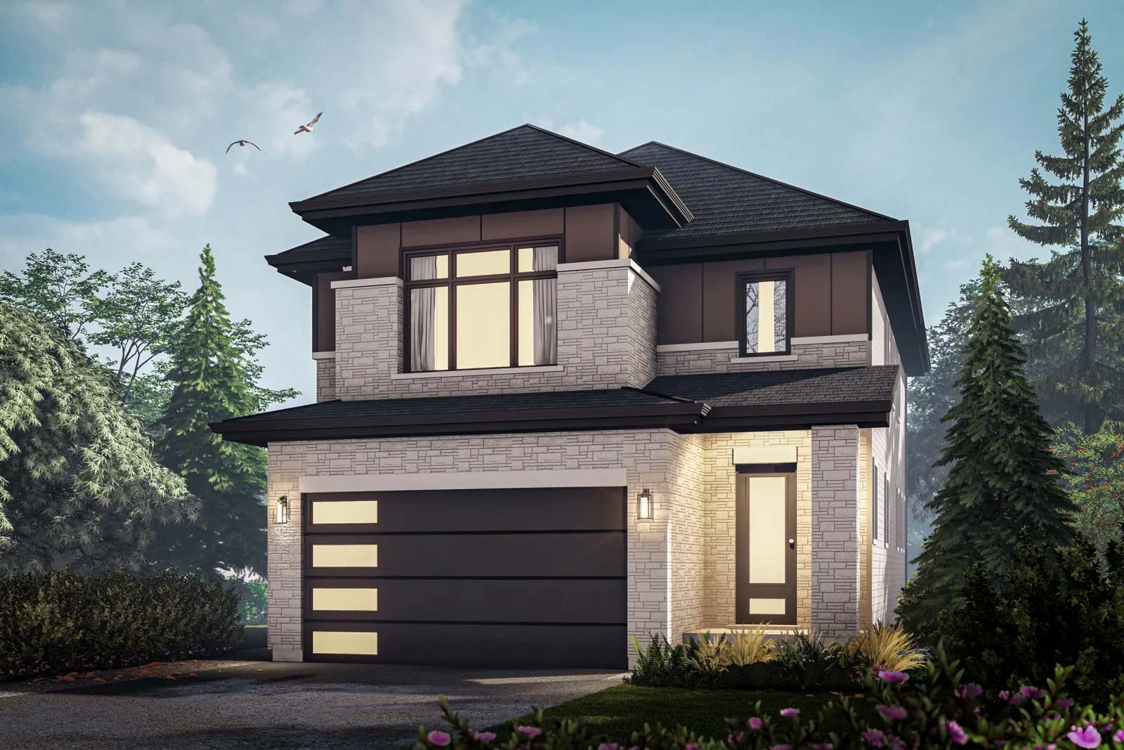 The Tulip Modern exterior elevation rendering